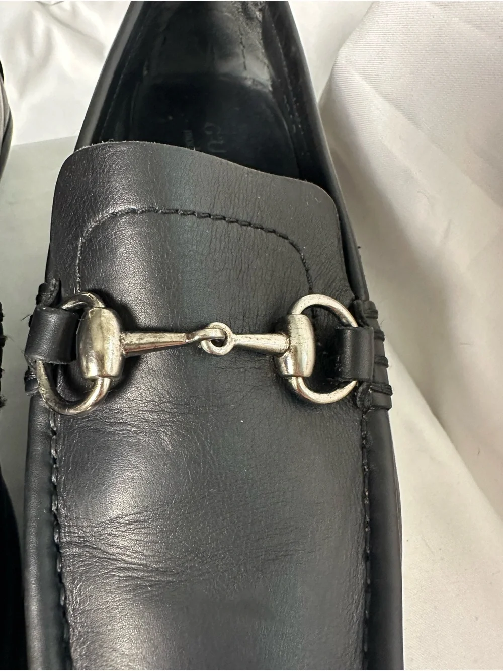 Gucci Men’s Horsebit Loafers Black Leather Size 6D EUC